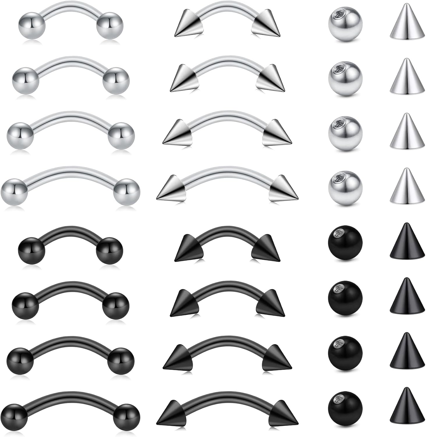 Body Jewelry Changing Kit - 32 قطعة/مجموعة من مجوهرات الأنف والشفاه