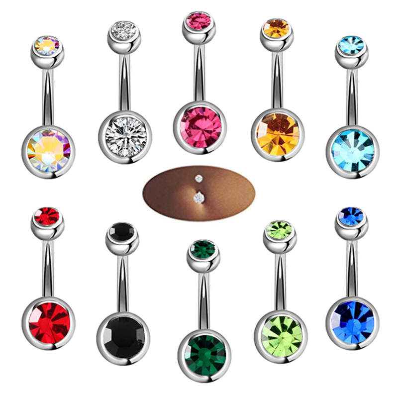 Body Jewelry Changing Kit - 5/10/15/20 قطعة/الوحدة ثقب السرة الجراحية الصلب
