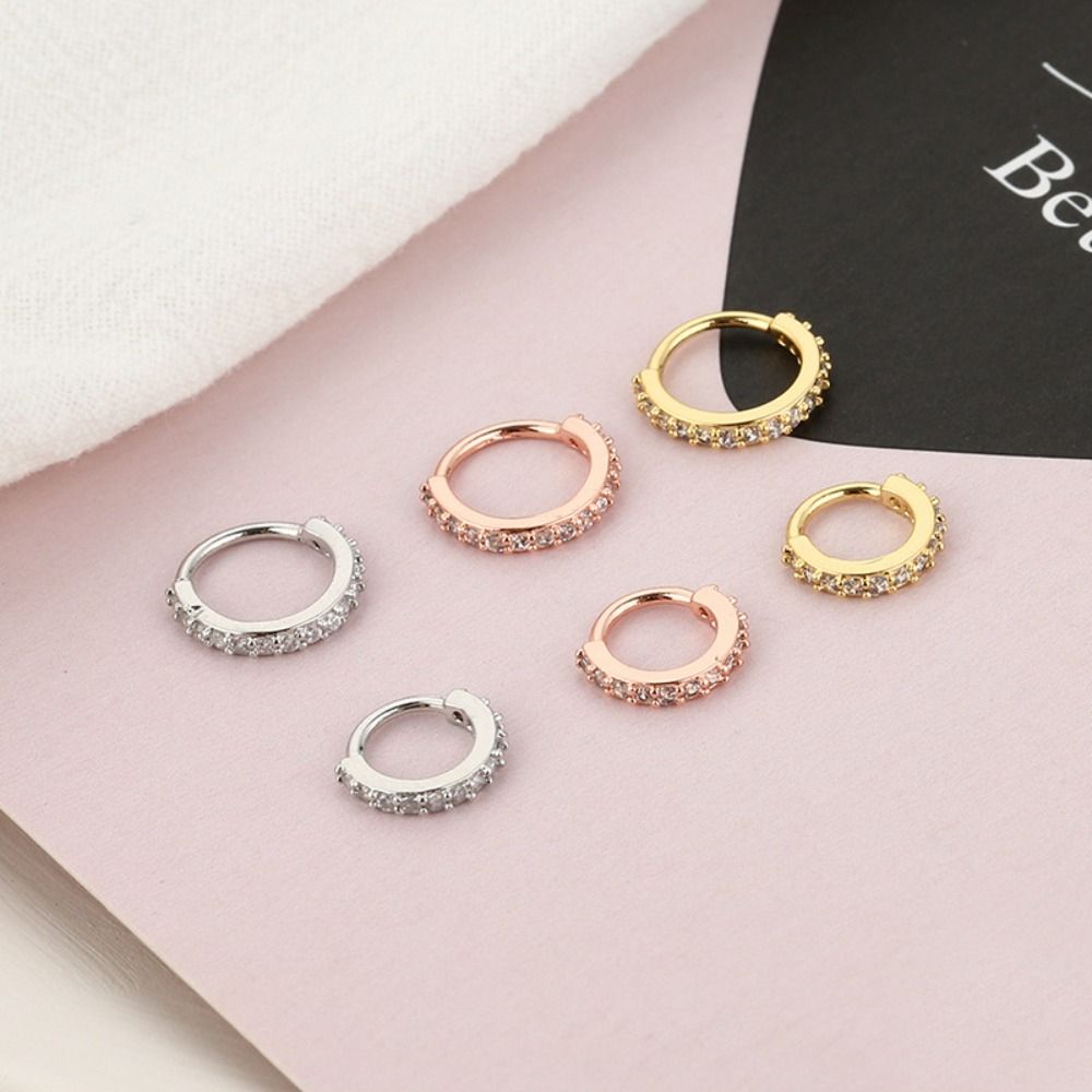 Body Jewelry Europe - حلق أنف دائري بتصميم بانك مرصع