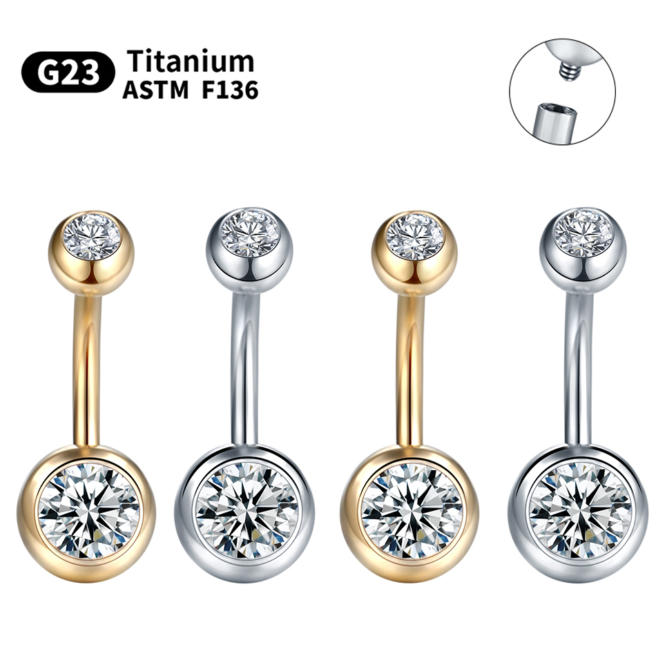 Belly Bar Titanium - 1 قطعة G23 التيتانيوم 14 جرام
