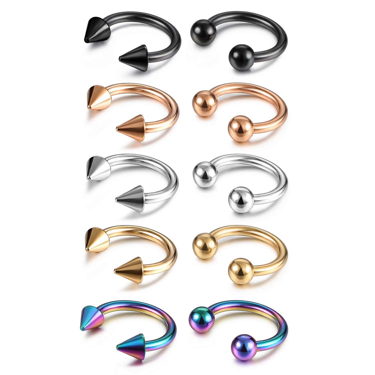 Body Jewelry Changing Kit - 14 جرام 16 جرام الحاجز مجوهرات