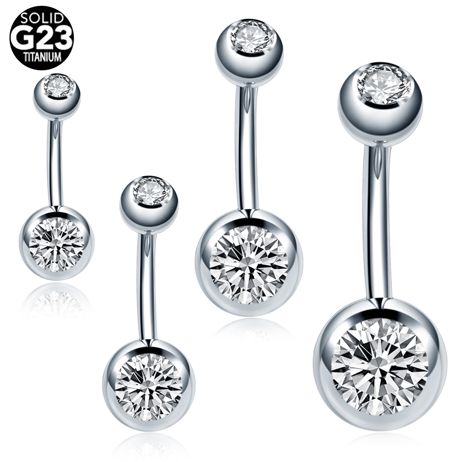 Belly Bar Titanium - 10 قطعة/الوحدة 14 جرام التيتانيوم ثقب
