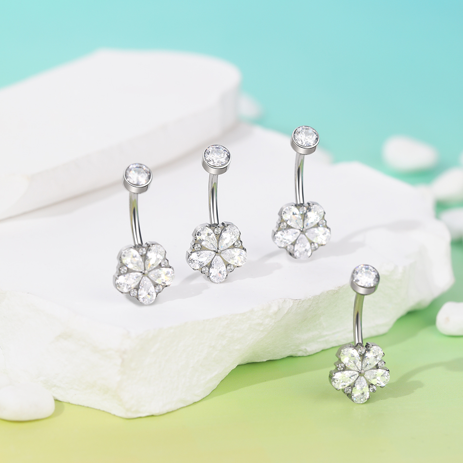 1 قطعة التيتانيوم الزركون البط - مراجعة Belly Bar Titanium وسعره