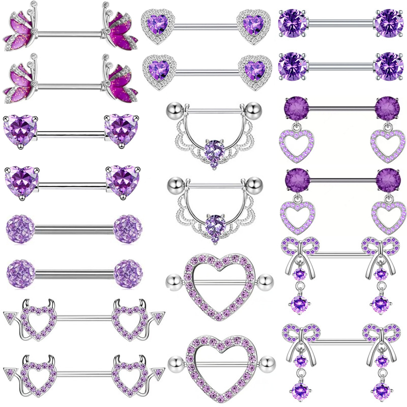 الأرجواني الفراشة الحلمة ثقب ا - مراجعة Body Jewelry Changing Kit وسعره