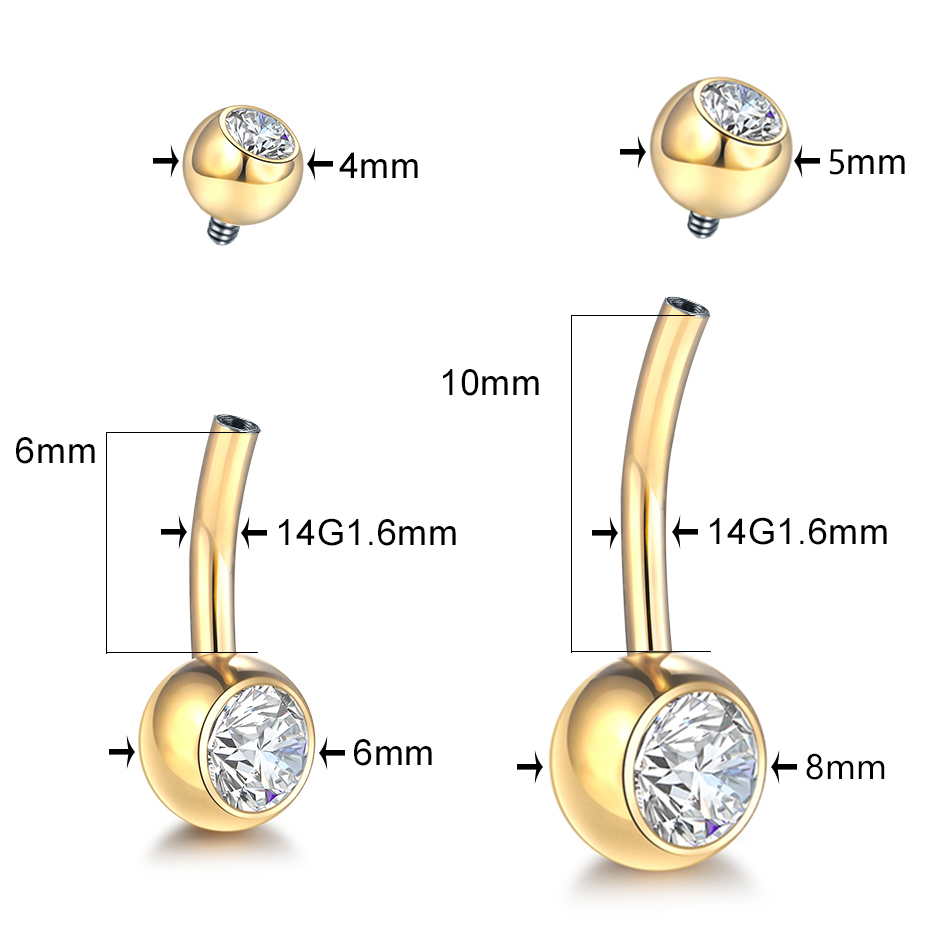 1 قطعة G23 التيتانيوم 14 جرام  - مراجعة Belly Bar Titanium وسعره