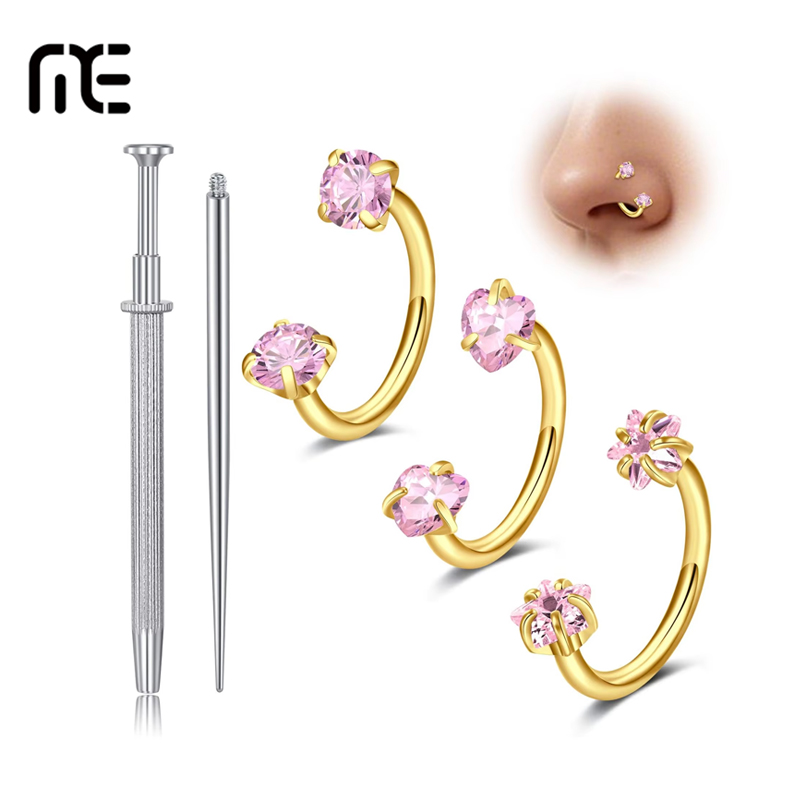 حلقات أنف على شكل حدوة حصان لل - مراجعة Body Jewelry Changing Kit وسعره
