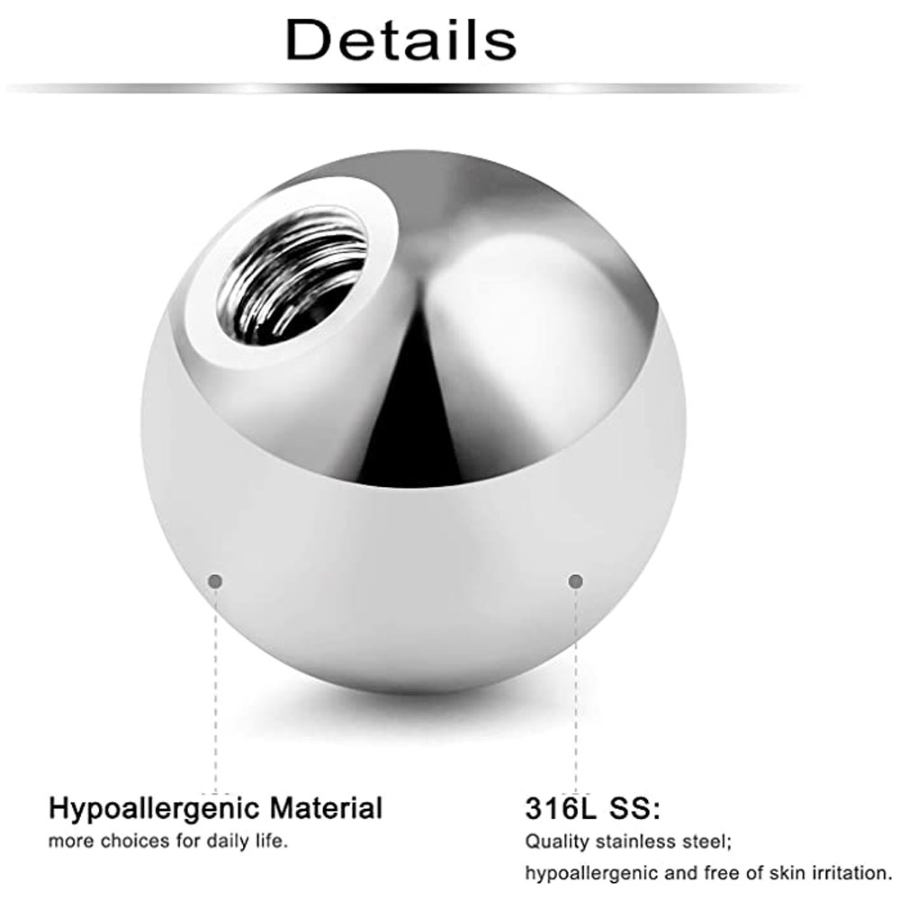 80Pcs 3-5MM 316L Surgical Stee - مراجعة Body Jewelry Replacement Ball وسعره