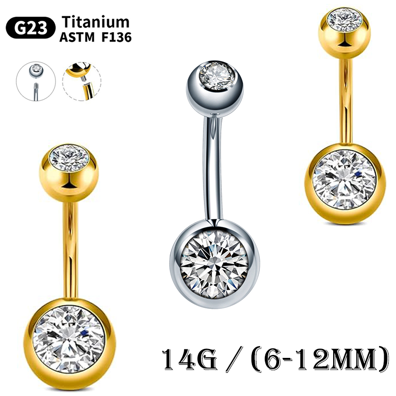 10 قطعة/الوحدة G23 التيتانيوم  - مراجعة Belly Bar Titanium وسعره