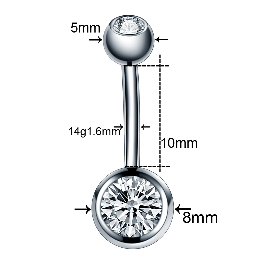 10 قطعة/الوحدة 14 جرام التيتان - مراجعة Belly Bar Titanium وسعره