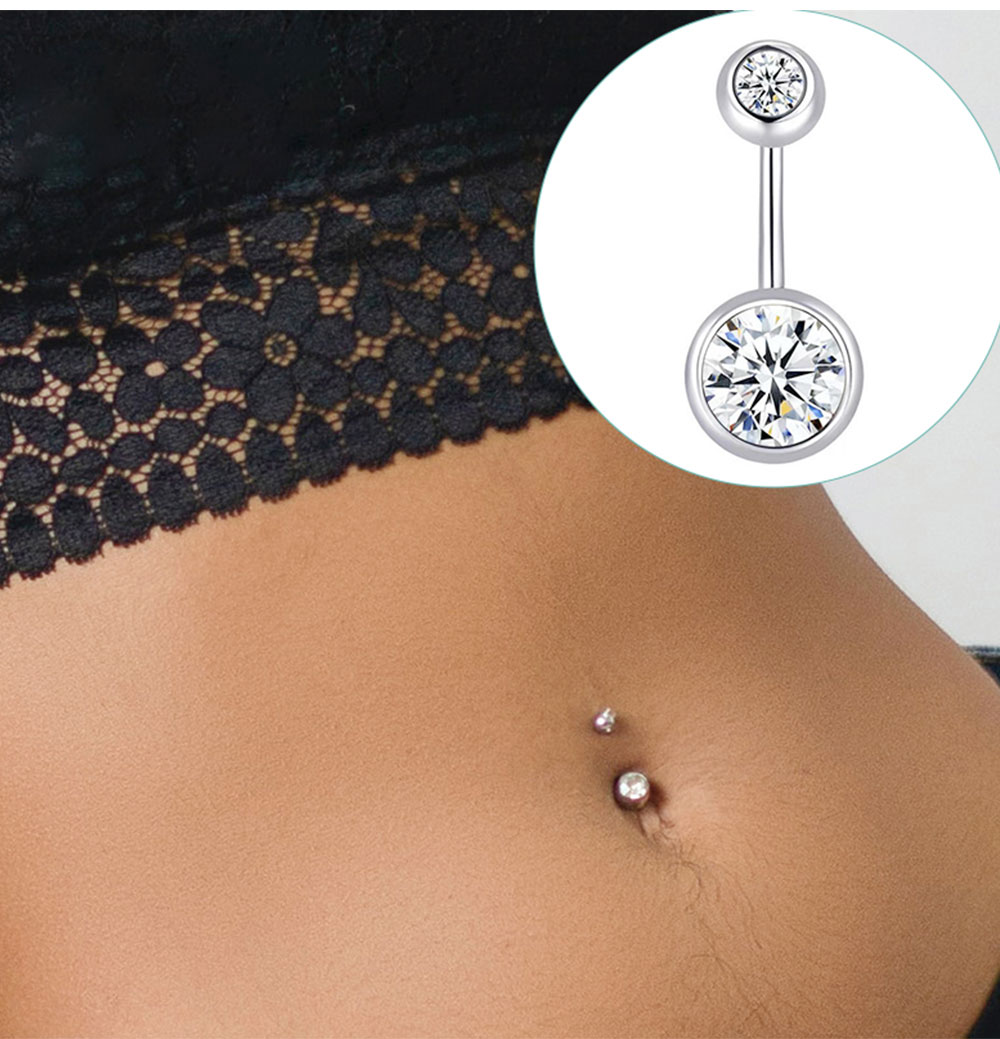 مزدوجة جوهرة البطن زر خواتم ال - مراجعة Belly Bar Titanium وسعره