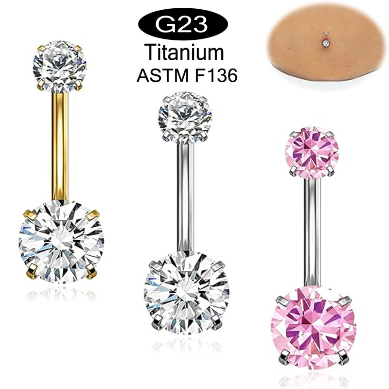 1PC G23 التيتانيوم خاتم زر الب - مراجعة Belly Bar Titanium وسعره